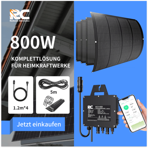 RC Plug & Play Flexiable 800Wp/800W Micro Solar Storage System